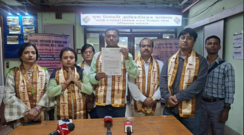 বেস্ট কলকাতা নিউজ : এস.আই.আর কর্মসূচিতে যৌণকর্মীদের জন্য বিশেষ সুবিধার দাবীতে নির্বাচন কমিশনে হিন্দুমহাসভা